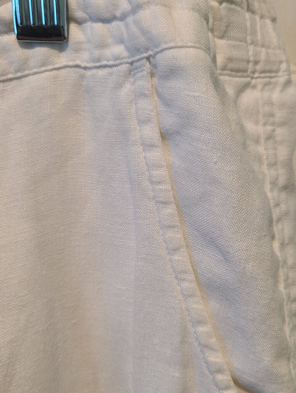 Lane Bryant White Elastic Waist Linen Pants - Picture 3 of 6